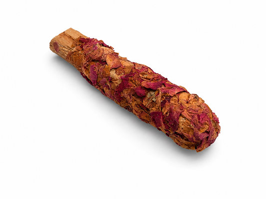 Palo Santo Stick 4 in Rolled in Rose Petals