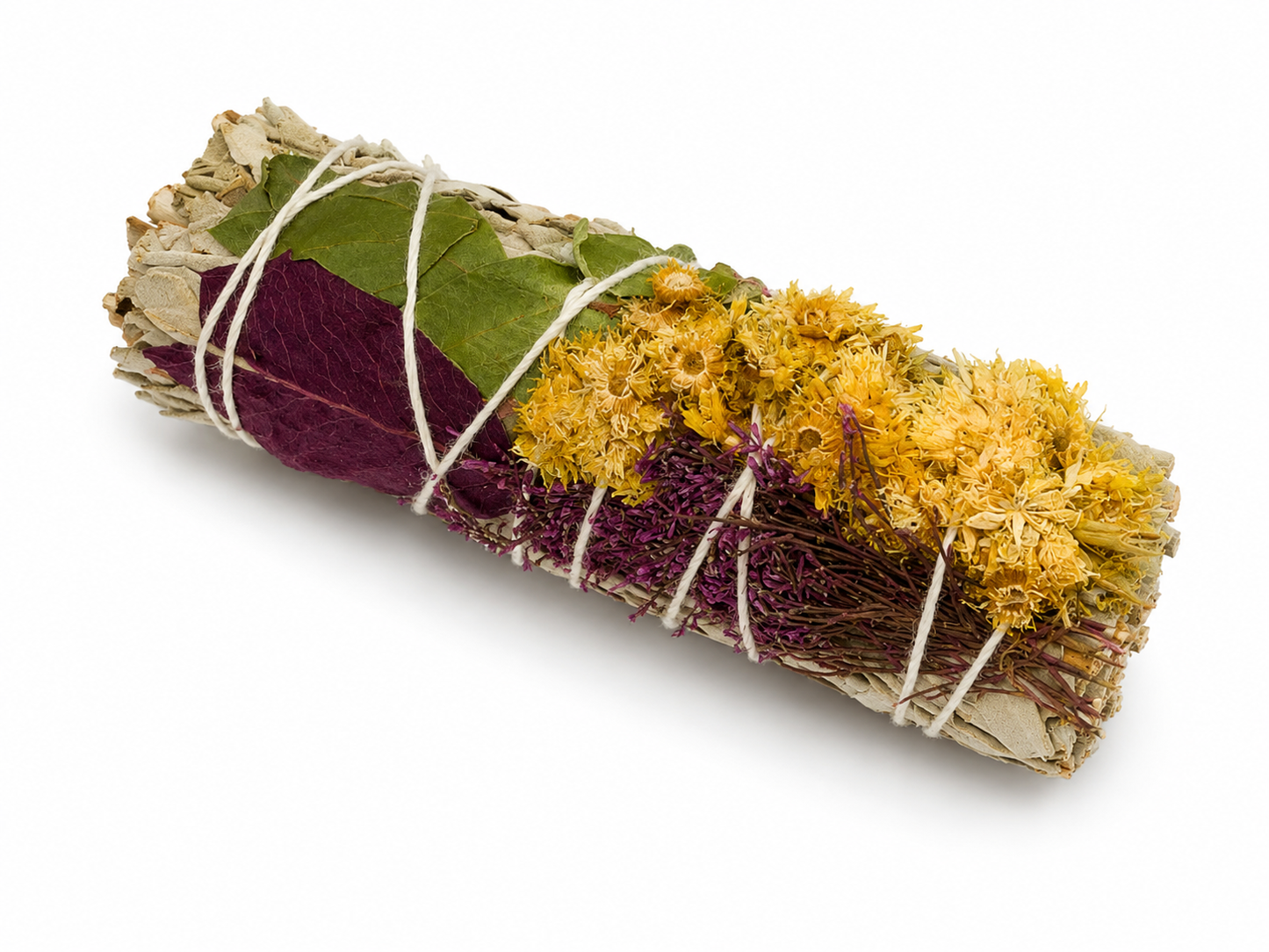 White Sage with Colorful Calendula Flowers Bundle